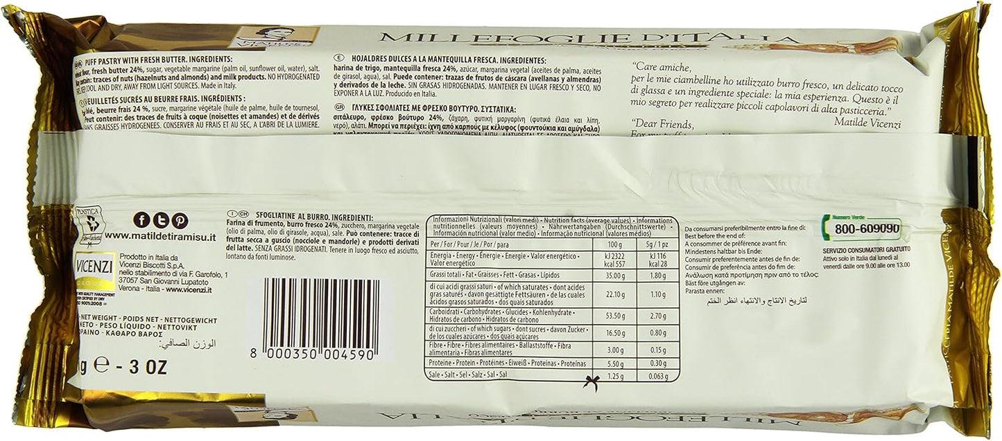 Vicenzi Millef/Ciambelline Al Burro - 4 pezzi da 85 g [340 g]