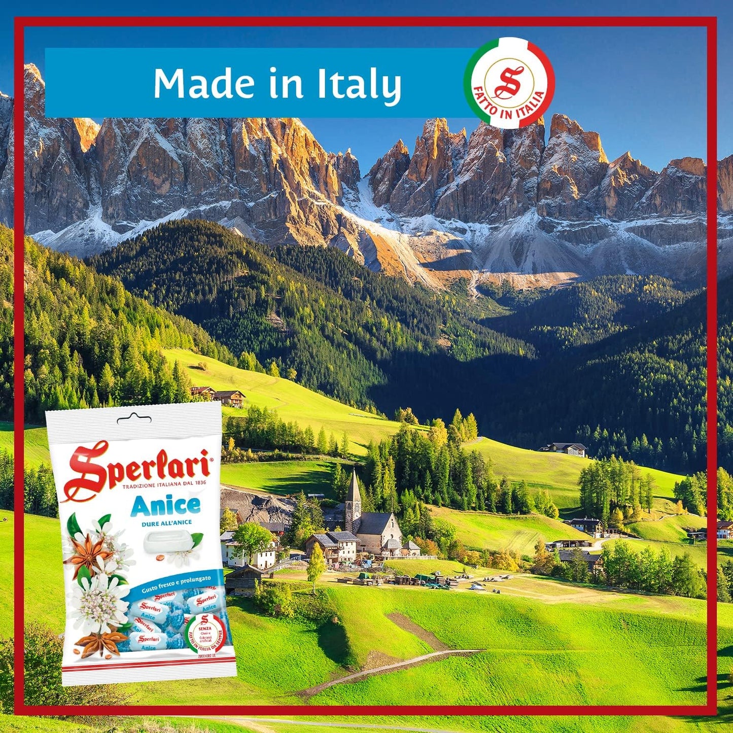 Sperlari - Caramelle Dure all'Anice, Gusto Fresco e Prolungato, Senza Glutine - Sacchetto da 200 gr