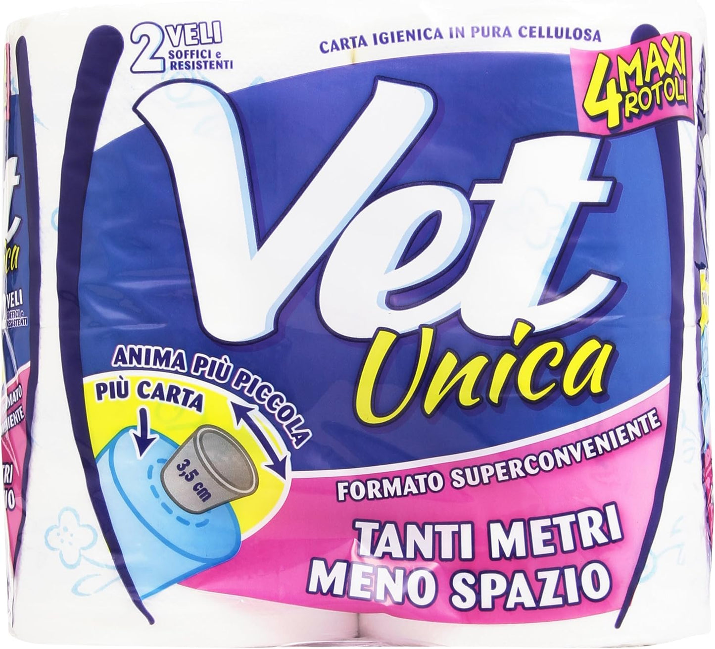 Vet Carta Igienica, 2 Veli - 4 Maxi Rotoli