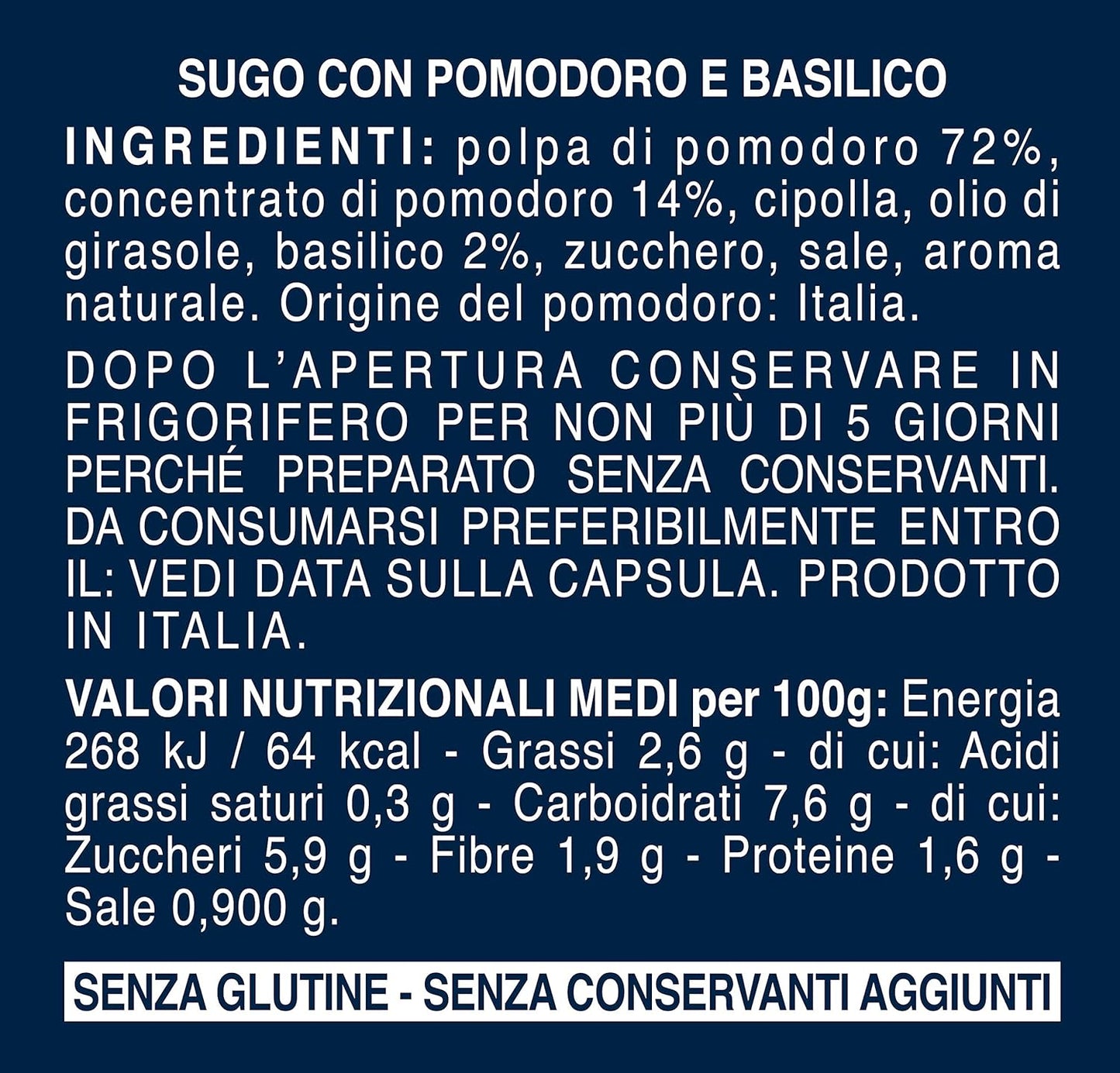 Barilla Sugo al Pomodoro e Basilico Salsa Pronta, Senza Glutine - 400 gr