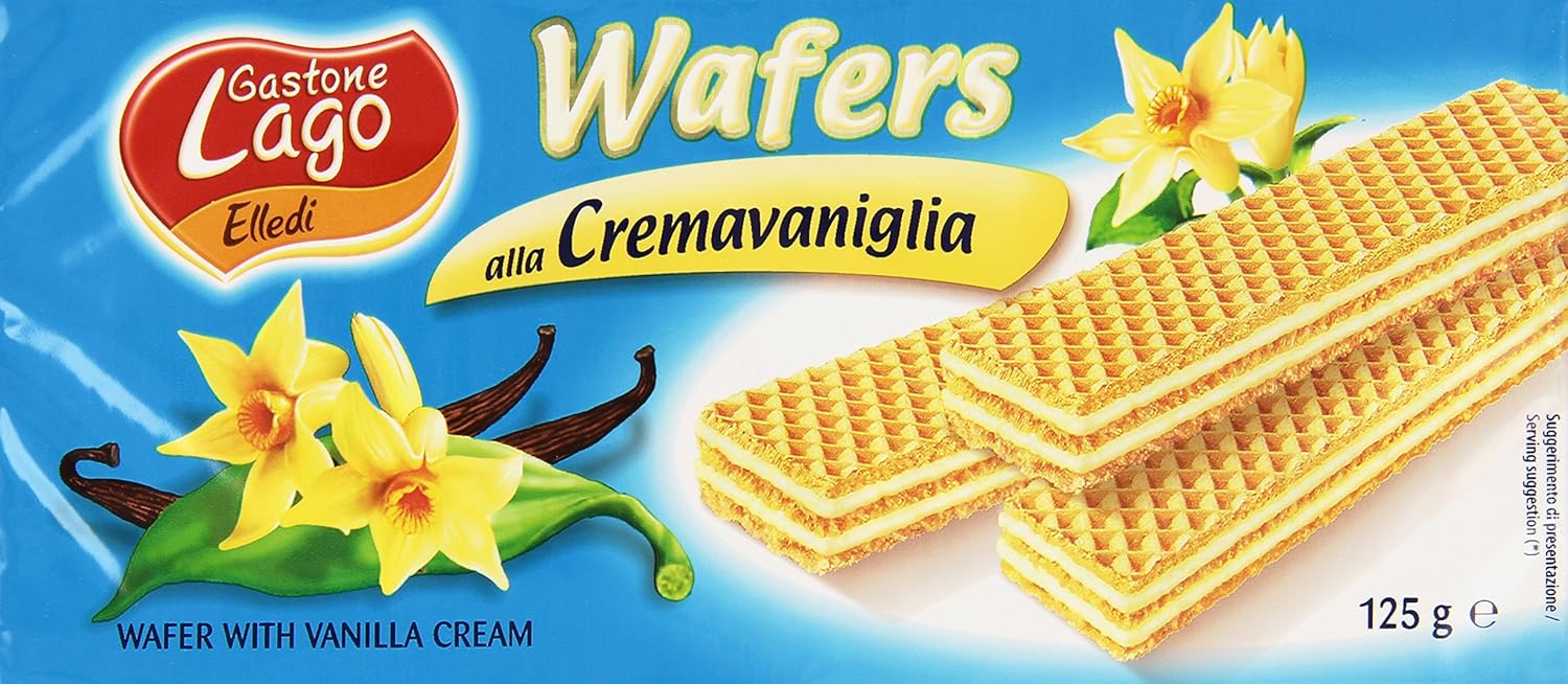 Elledi Wafers Vaniglia - 20 confezioni da 2 pezzi da 125 g [40 pezzi, 5 kg]