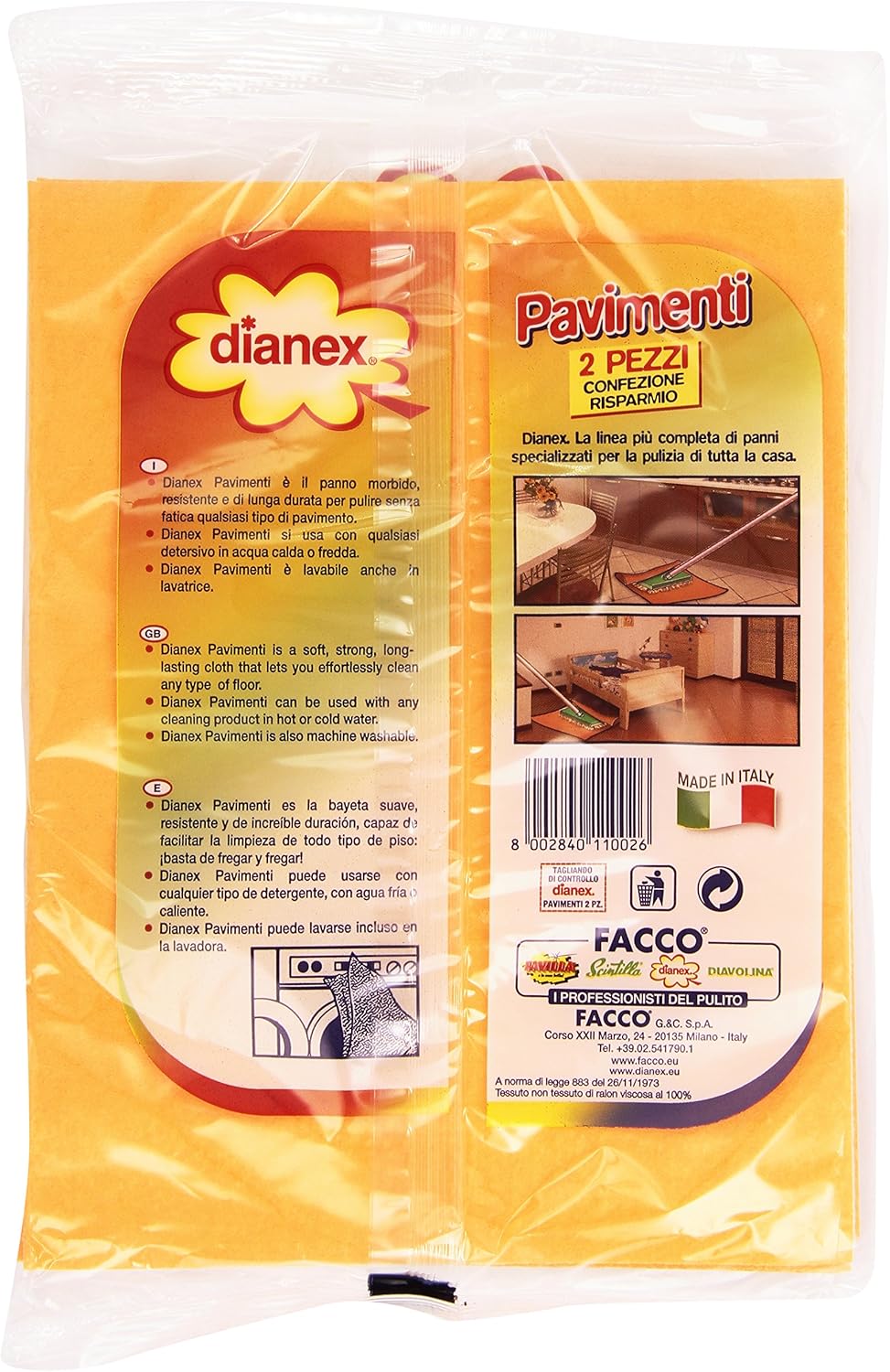 Dianex - Pavimenti, Panno Morbido Resistente - 2 pezzi