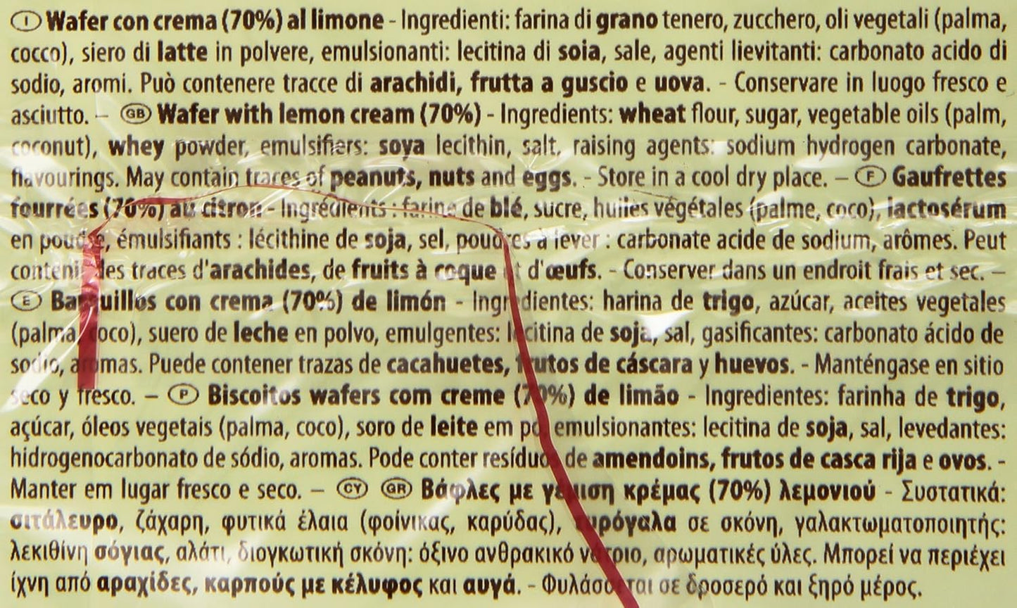 Lago 1968, Pacco Doppio Limone 2x125g, Wafer con una Vellutata Crema Limone 70% con 3 Strati Friabili di Wafer