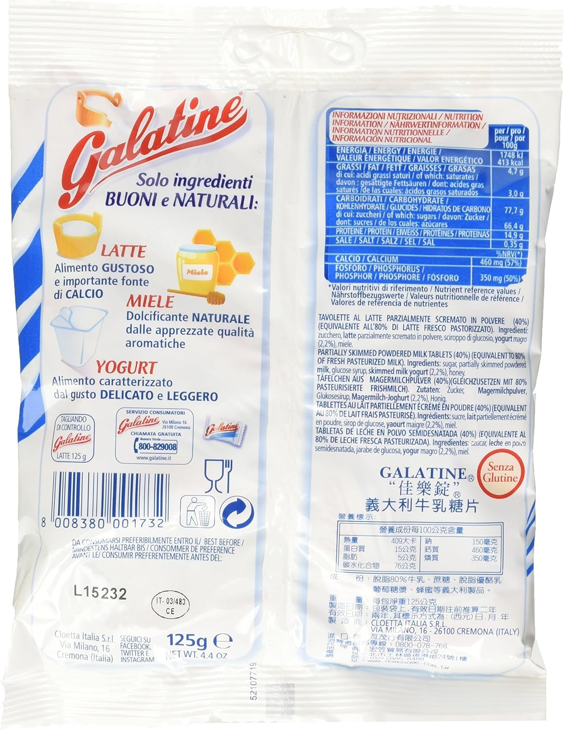 Sperlari Galatine Latte - 10 pezzi da 125 g [1250 g]