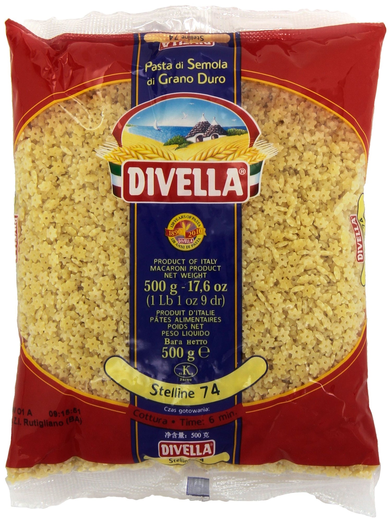 Divella - Stelline, Cottura 6 Minuti, 500 g