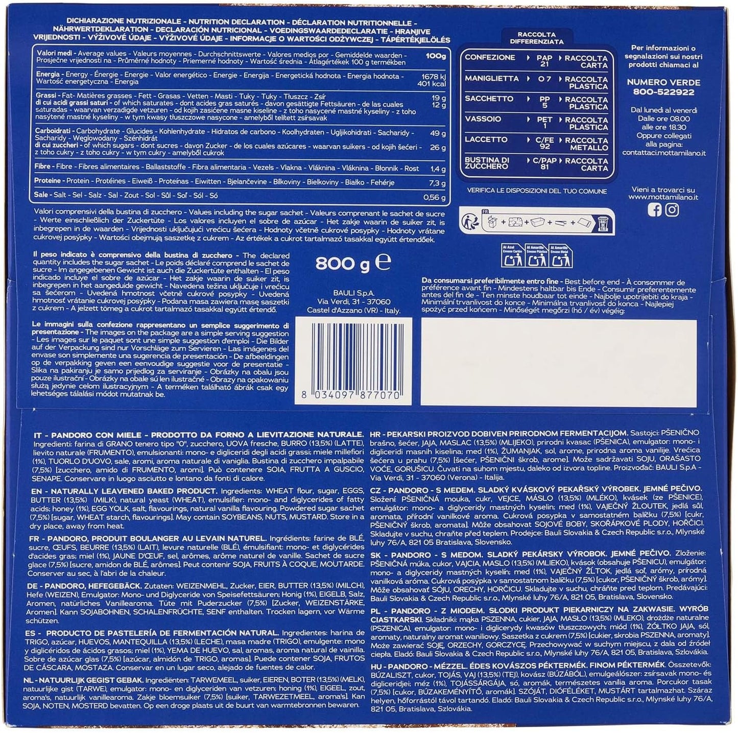 Motta - Il Pandoro Secondo Bruno Barbieri 800gr