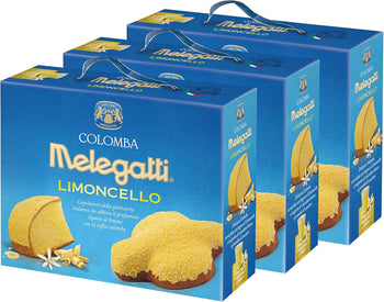 Colomba Limoncello Melegatti, Colomba Con Bagna Al Limoncello Ricoperta Di Cioccolato Bianco E Granella Di Zucchero, 750 gr (pacco da 3)