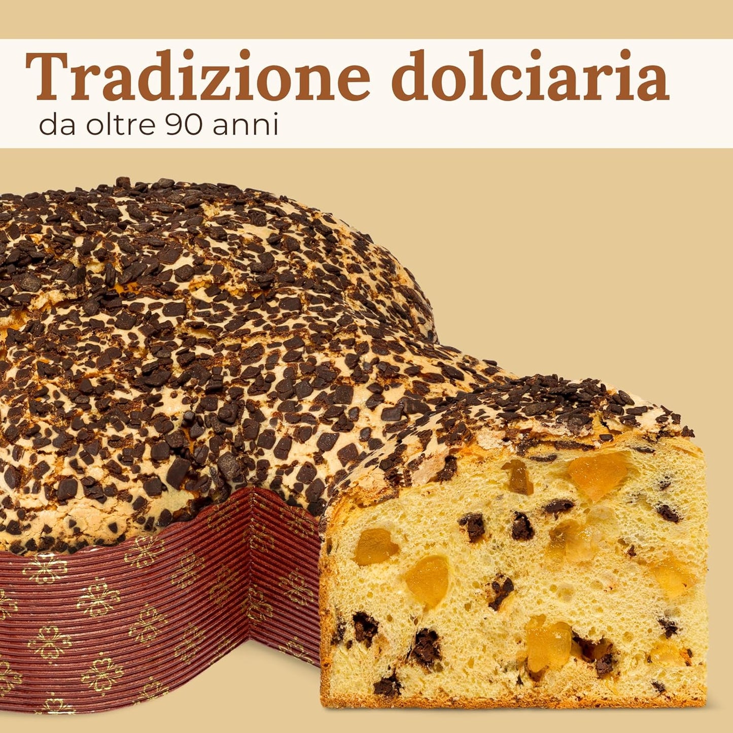 Colomba Pasquale Artigianale con Pere e Cioccolato, 750gr - Pasticceria Fraccaro 1932, Dolce Pasquale con Impasto Morbido e Fragrante, Pere Candite e Gocce di Cioccolato - Linea Bauletto