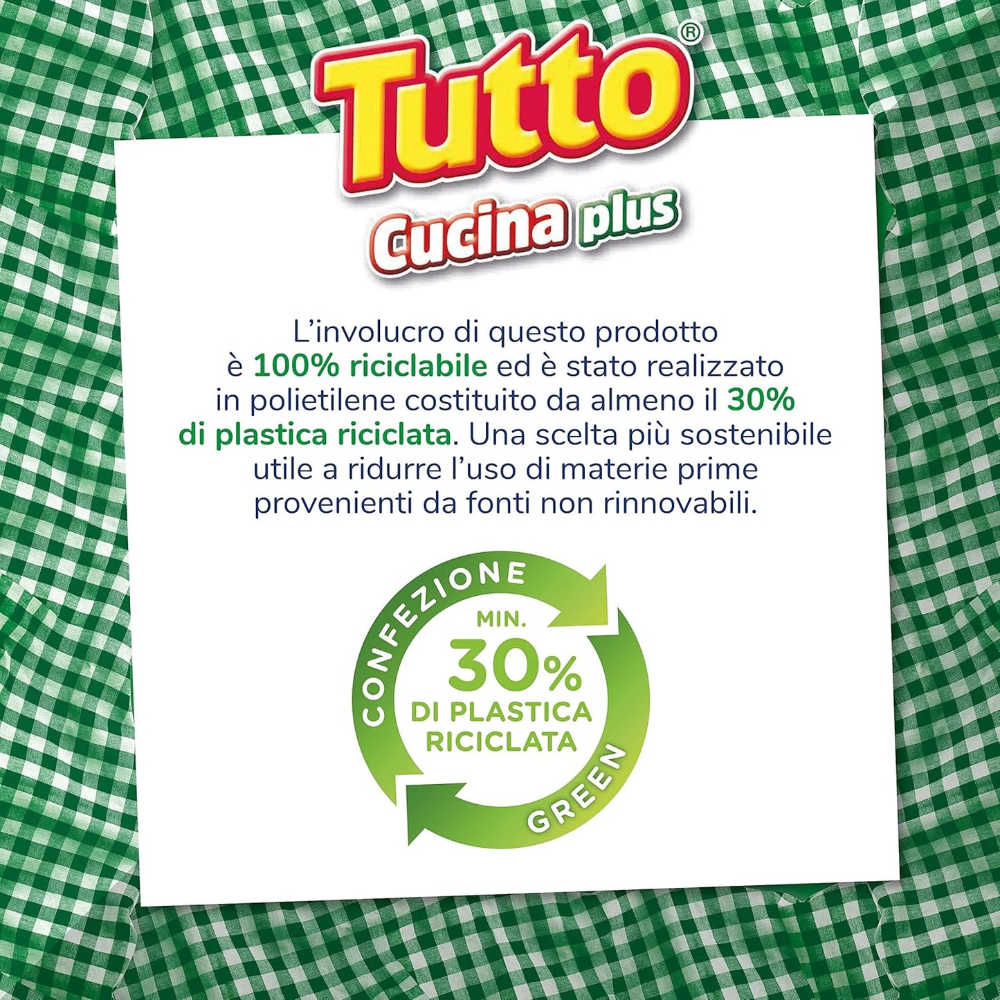 Tutto Cucina Plus, 3 Rotoli Carta Adatti a Tutte le Superfici, dalla più Liscia alla più Irregolare, Asciugatutto con 3 Veli di Pura Ovatta di Cellulosa, Made in Italy, 821645G-1