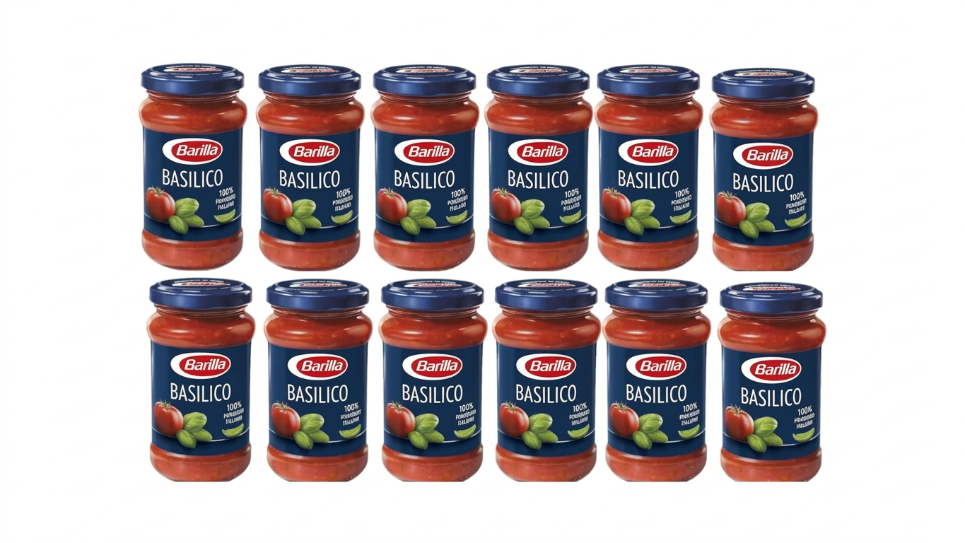 Barilla Basilico Sugo al Pomodoro, Set da 12 Barattoli, 400g Ciascuno