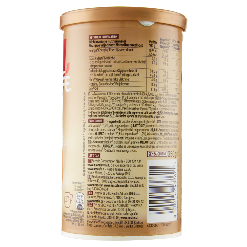 Nescafé - Cappuccino, Preparato Solubile in Polvere con Caffè e Latte - 3 confezioni da 18 tazze [54 tazze, 750 g]