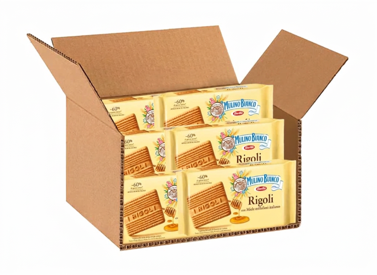 6X Mulino Bianco Rigoli Biscotti Frollini con Miele Millefiori Italiano 400g [ BOX da 6 Confezioni]