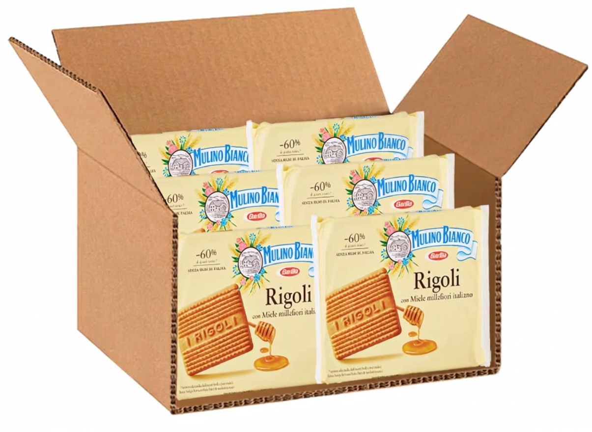 6X Mulino Bianco Rigoli Biscotti Frollini con Miele Millefiori Italiano Maxi Formato 800g BOX da 6 Confezioni