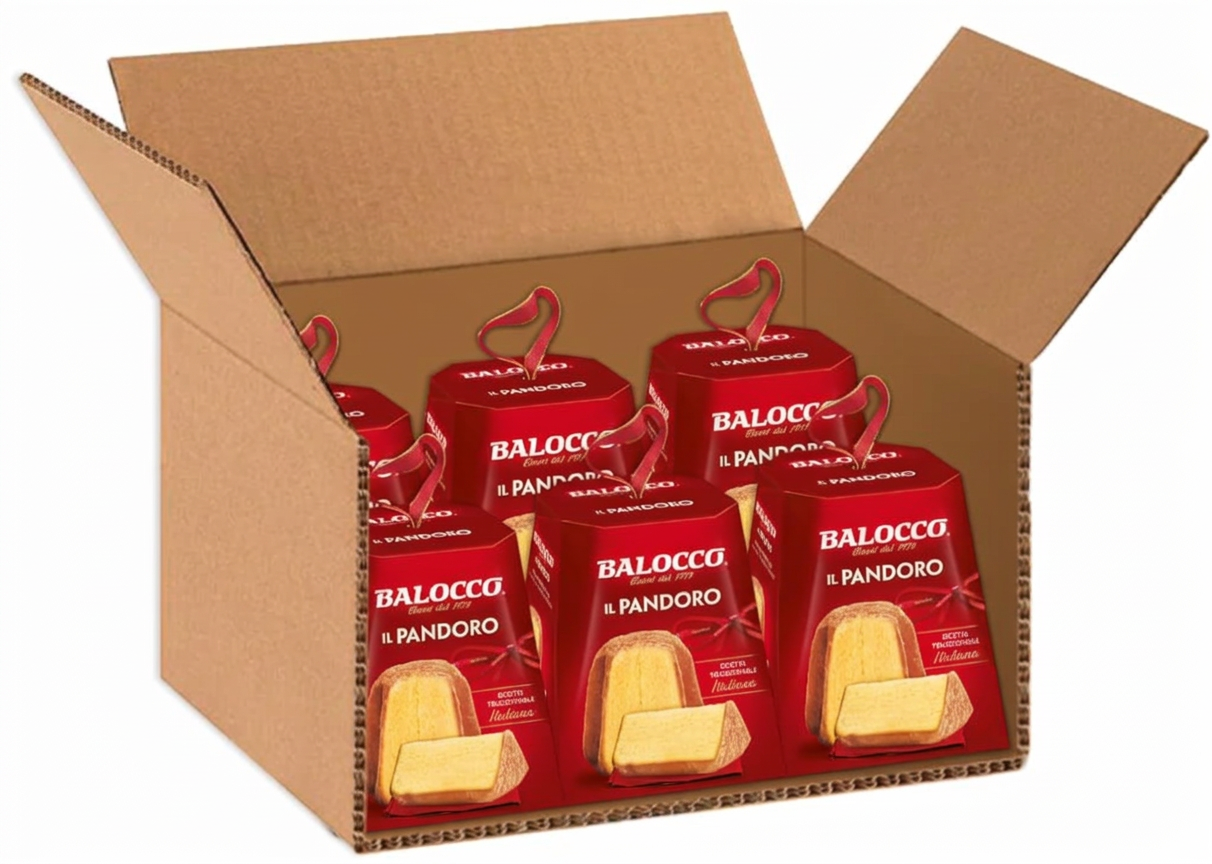 6X Balocco Mini Pandoro Soffice con Ricetta Tradizionale Italiana 80g [BOX da 6 Confezioni]
