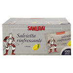 Samurai 3246-SR Salviette Igiene Mani Singolarmente Imbustate, Viscosa e Poliestere, Argento, 18.5 x 14 x 0.15 cm, 100 unità