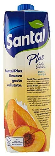 Santal - Plus, Bevanda Analcolica, Pesca e Mango - 1000 ml