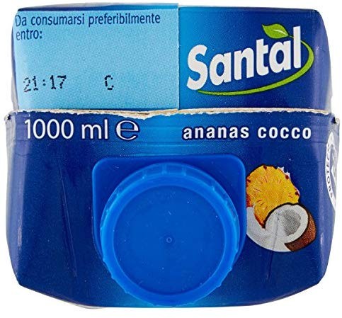 Santal - Succo Ananas Cocco, con una Goccia di Latte - 12 pezzi da 1 l [12 l]