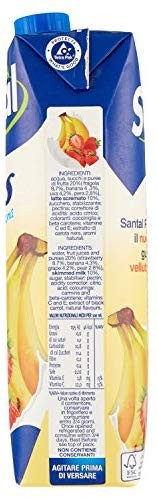 Santal - Succo Plus Fragola Banana, Con Una Goccia Di Latte - 6 pezzi da 1 l [6 l]