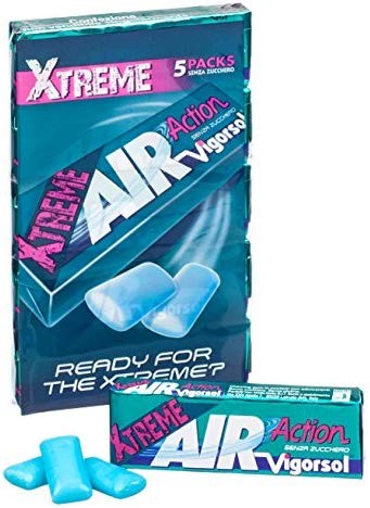 Vigorsol Air Action Xtreme Gomma da Masticare, Menta - Confezione da 5 Pacchetti Stick - [confezione da 3]