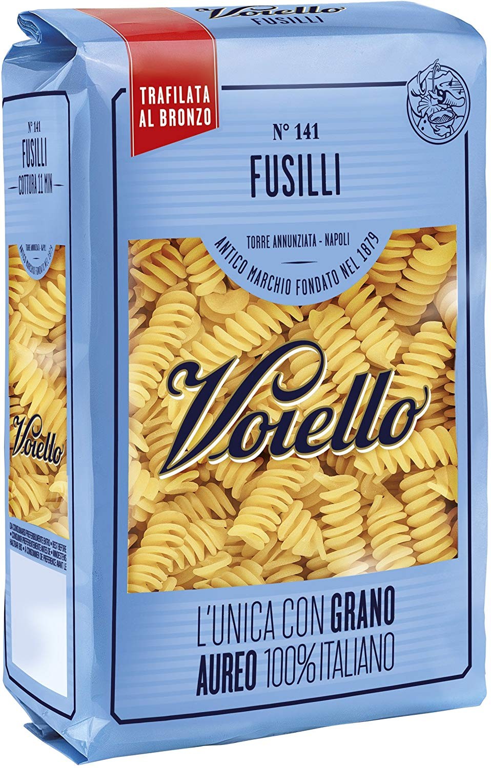 Voiello Pasta Fusilli, Pasta Corta di Semola Grano Aureo 100% - 500 gr