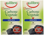 Equilibra Carbone Vegetale, integratore alimentare, 2 confezioni con 50 pezzi ciascuno