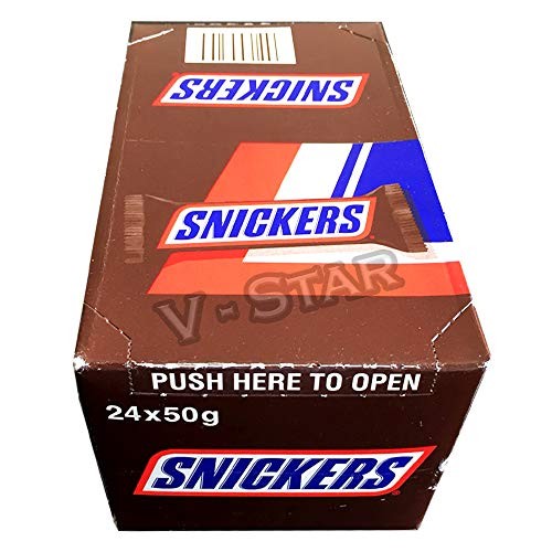 ORIGINAL SNICKERS CHOCOLATE BAR 24 x 50g FULL BOX FRESH STOCK - 22.12.2019