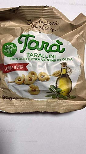 TARALLINI TARA' CON OLIO EXTRAVERGINE DI OLIVA FREE CHOLESTEROL 8 BUSTINE X 50 Gr. Tot 400 Gr