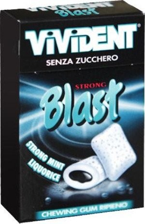 Vivident Blast Nere - Chewingum Gusto Liquirizia e Menta Da 20 Astucci