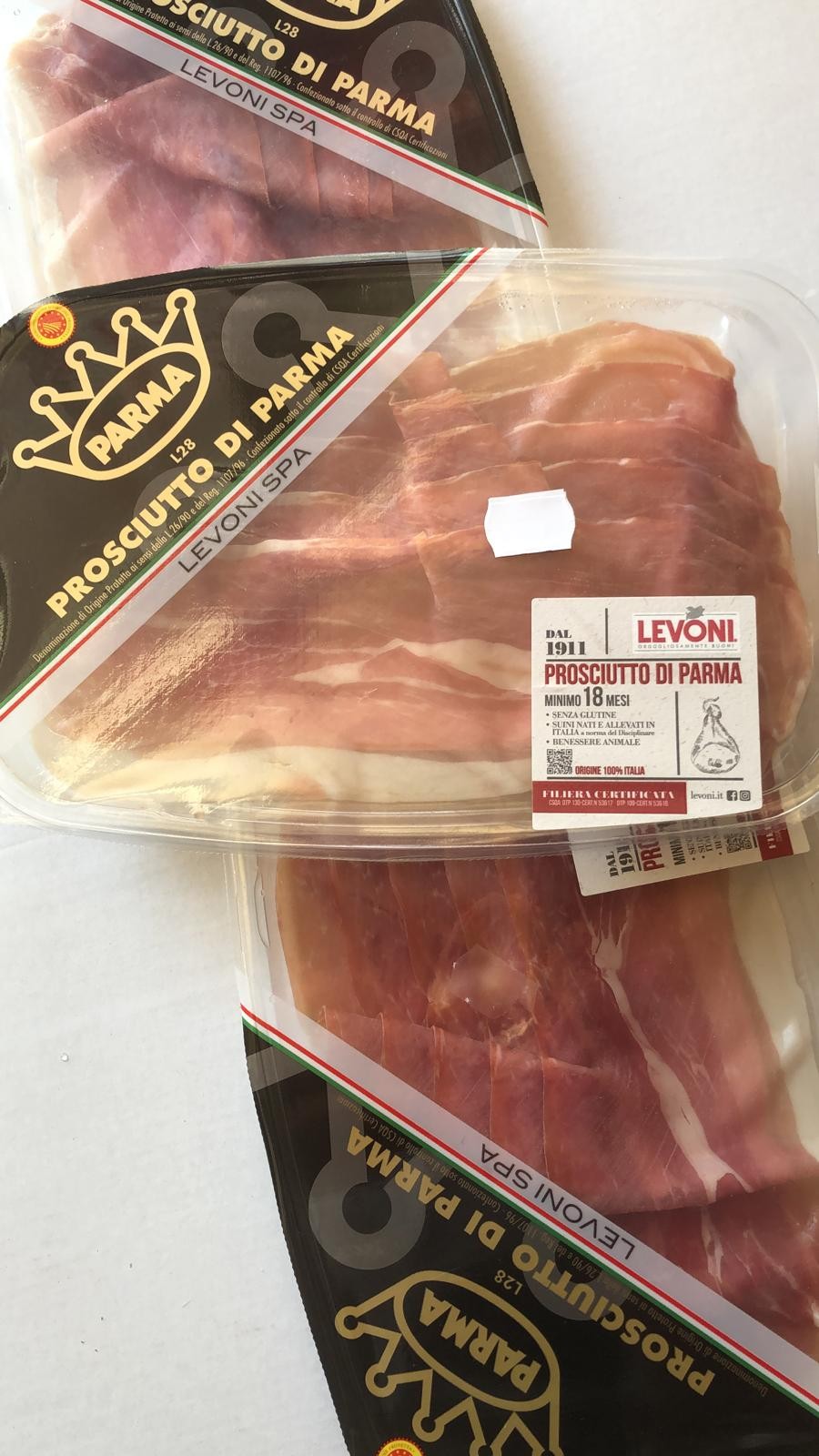 Prosciutto di Parma DOP affettato Levoni ca. 200 gr.