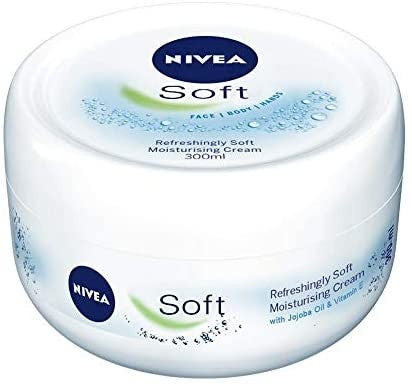 12 x NIVEA Crema Idratante Rinfrescante Soft Multiuso Vaso 300 Ml