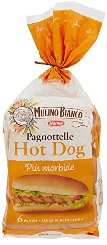 Mulino Bianco Pane Pagnottelle Classiche per Hot Dog, Ideale per la Pausa - 6 Pagnottelle