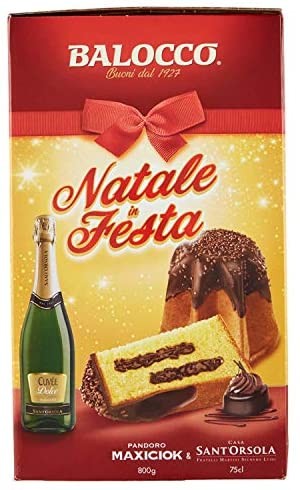 Balocco Natale in Festa Pandoro Maxiciok e Casa Sant'Orsola Vino Spumante Dolce, 750ml