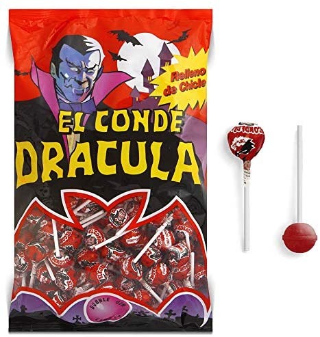 200 LECCA LECCA EL CONDE DRACULA CILIEGIA RIPIENO BUBBLE GUM CHUPA CHUPS BOX