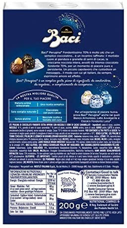 Baci Perugina Cioccolatini al Cioccolato Fondente Extra Ripieno con Nocciola - 200 gr