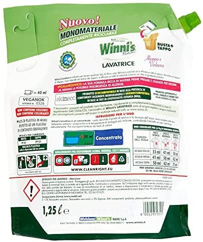 Winni's Detersivo per Lavatrice Ipoallergenico, 1.25L