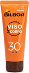 Bilboa Viso&Corpo Crema Viso e Corpo con Protezione SPF 30, Travel Size per Abbronzatura Duratura e Intensa, Contrasta i Segni d