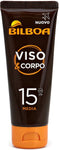 Bilboa Viso&Corpo Crema Viso e Corpo con Protezione SPF 15, Crema Travel Size per Abbronzatura Duratura e Intensa, Contrasta i S