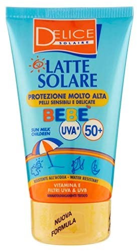 Delice Solaire Latte Solare Uva Protezione Molto Alta Bebe' Tubo Spf50+, 100ml