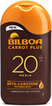 Bilboa Carrot Plus, Latte Solare SPF 20, Abbronzante Corpo, Formula con Betacarotene per una Abbronzatura Intensa e Duratura, Re