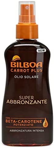 Bilboa Carrot Plus, Olio Solare Spray Super Abbronzante con Betacarotene e Olio di Avocado per una Abbronzatura Intensa e Duratu