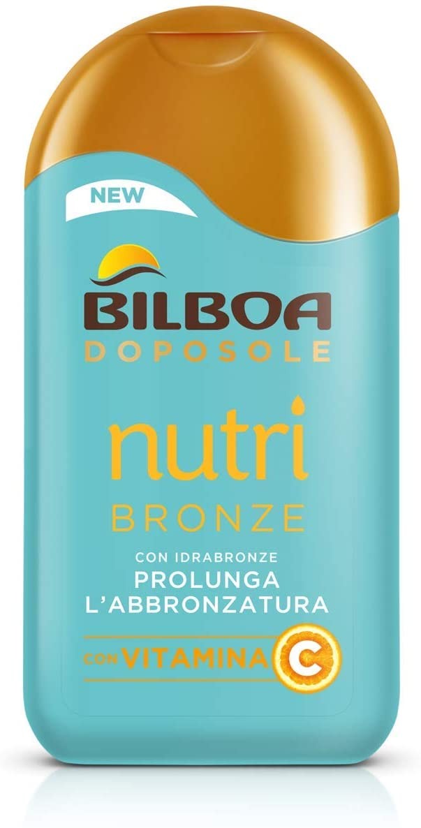 Bilboa Doposole Nutriente Nutribronze con Vitamina C, Doposole Idratante e Nutriente, Ottima per Mantenere l'Abbronzatura a Lung