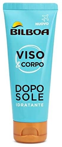 Bilboa Viso&Corpo Crema Doposole Viso e Corpo Idratante, Doposole Travel Size con Azione Idratante con IdraBronze e Aloe Vera, D