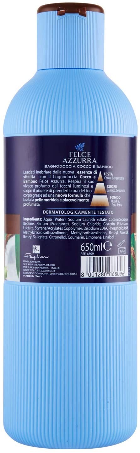 Felce Azzurra - Bagnodoccia Fresco Bergamotto e Fiori di Cedro, Fresco Profumo, Idrata la Pelle - 650 ml