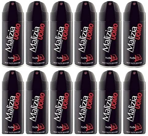 12 X MALIZIA DEO SPRAY PER UOMO MUSK deodorante corpo Skyline offerta lotto