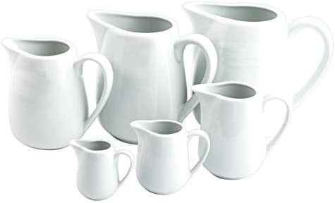 HOTELWARE Ariston Lattiera per metà Tazza, 50 ml, Porcellana, Bianco, 8x4x6 cm