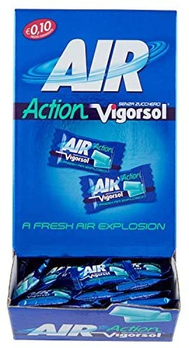 Vigorsol Air Action Gomme da Masticare Senza Zucchero, Chewing Gum Gusto Menta, Confezione da 250 Pezzi da 2 Gomme Ognuno