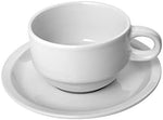 HOTELWARE Ariston Tazza tè con Piatti Colazione, Bianco, 210 ml, Porcellana, 15x15x7 cm
