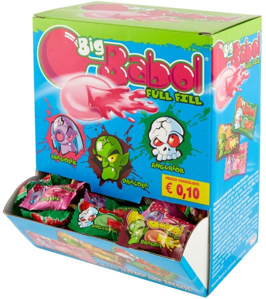 Big Babol Coloralingua Chewing Gum Morbido Aroma Frutti Rossi, senza Glutine, Confezione da 200 Gomme da Masticare Incartate Sin