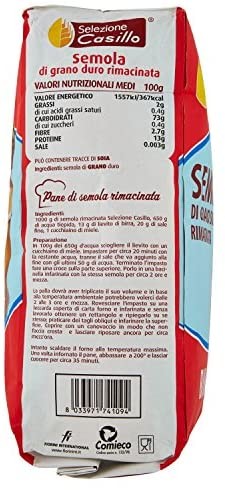 Selezione Casillo Semola di Grano Duro Rimacinata di Alta Qualità - 5 kg