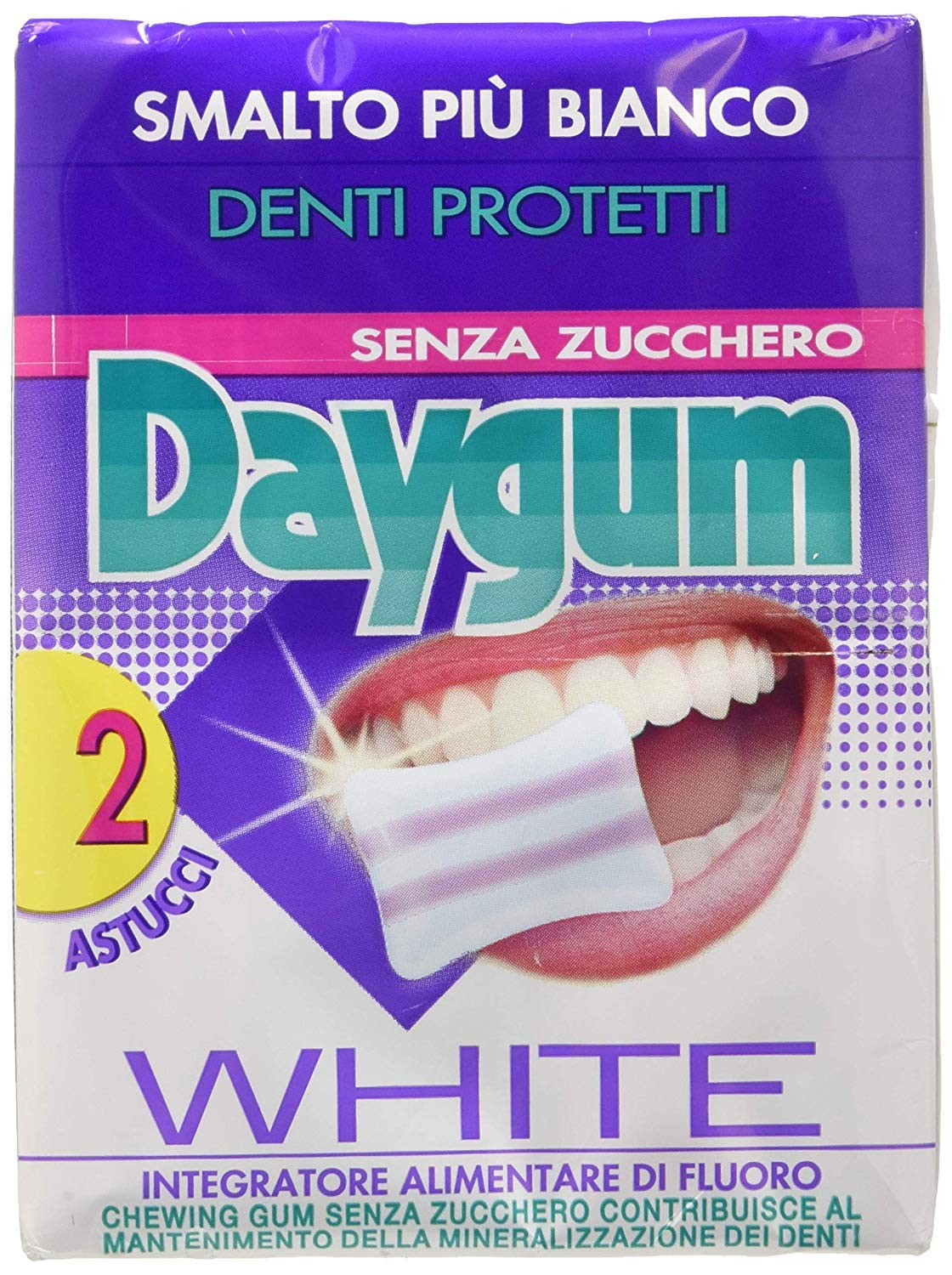 Daygum White, Gomme da Masticare - 4 confezioni da 2 astucci [8 astucci]
